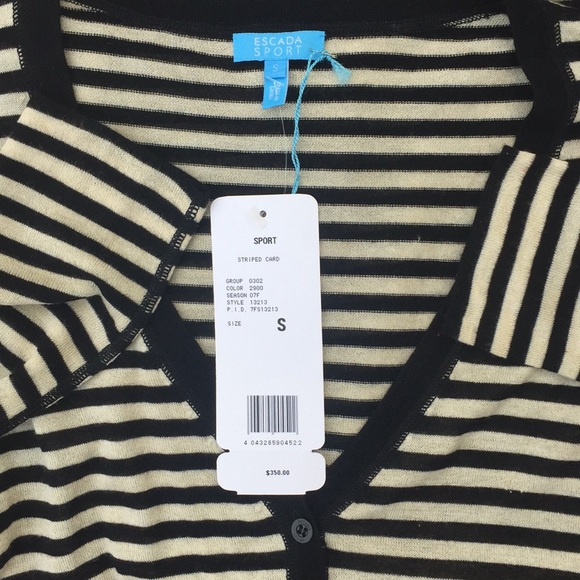 ESCADA Silk/Cashmere Striped Cardigan - Picture 2 of 10